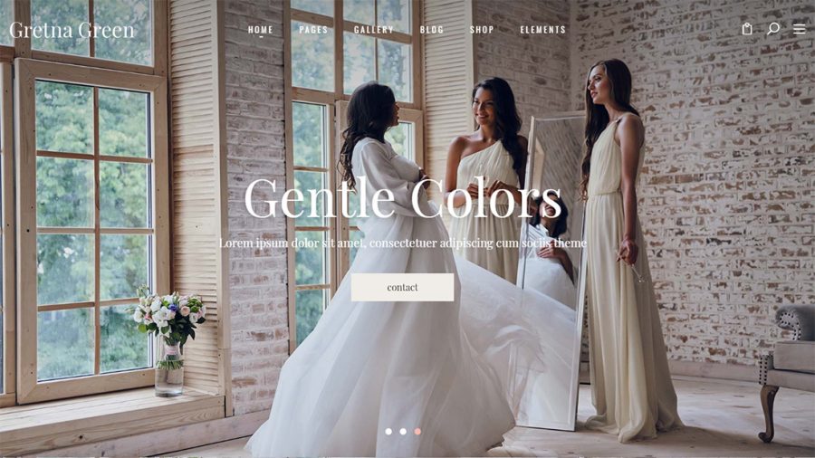 Mẫu website cho thuê áo cưới - Gretna